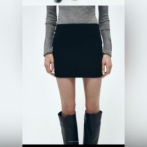 Zara Mini Black scuba effect skirt